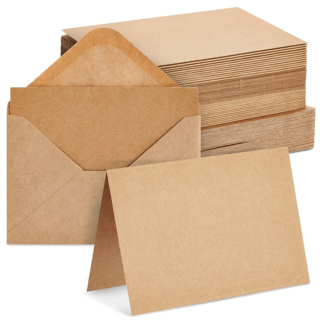 Brown Folded Cards with Envelopes 4x6
