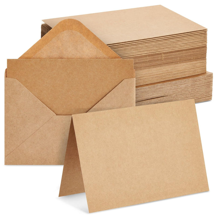 Brown Folded Cards with Envelopes 4x6