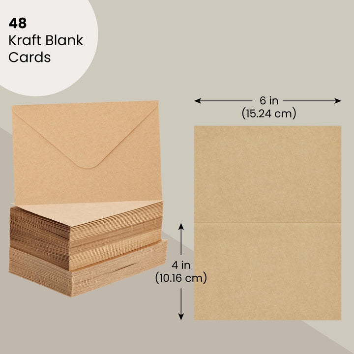 Brown Folded Cards with Envelopes 4x6